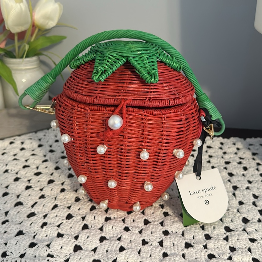 Nwt Kate spade x target wicker strawberry bag